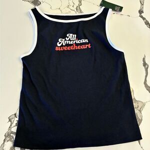 Wild Fable Navy and White Tank Top